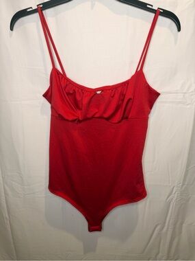 gaze Red Double-Spaghetti Strap Bodysuit Bandeau
